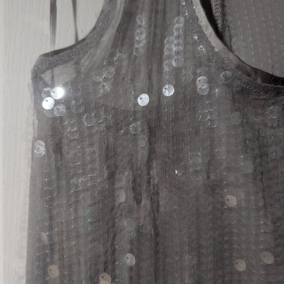 NEW! Zara | Sequin Racerback Maxi Dress In Silver - Picture 11 of 16